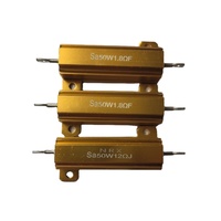 Resistencia de alambre enrollado de alta potencia de 25W 50W de aluminio dorado, utilizada en la industria del audio y equipos de escenario con inversores.