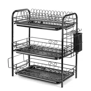 Home Kitchen Metal Multi-layer Over The Sink Dish Drying Rack Stainless Steel Storage Holders Drainer Racks