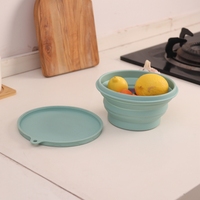 Boîte à déjeuner Portable pliable en Silicone conteneur de stockage de Bento micro-ondes boîte à déjeuner pliante en Silicone boîte à Bento en Silicone