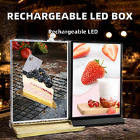 Boîte à lumière rectangulaire rechargeable, écologique, anti-poussière, pour menu, formats A5/A4/A3, double face, LED, cadre fin en ABS, pour la publicité