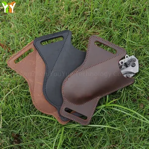 Wholesale Knife Sheaths Multitool Organizer Home BBQ Horizontal Knife Sheath Leather Camping Universal Leather Knife Sheath