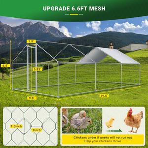 Gallinero de Metal extragrande con forma de techo puntiagudo jaulas de hábitat de conejo impermeables para caminar correr aves de corral nueva condición - Product Image 2