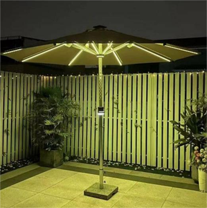 Parasol de terrasse pliable <span class=keywords><strong>en</strong></span> aluminium robuste avec mât central, grande baldaquin de 3 m, qualité commerciale, pour extérieur, cour et restaurant - Product Image 1