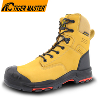 Bottes de sécurité isolées 18KV pour travaux électriques, embout composite, anti-perforation, imperméables, tige en cuir véritable, antidérapantes, résistantes à l'huile