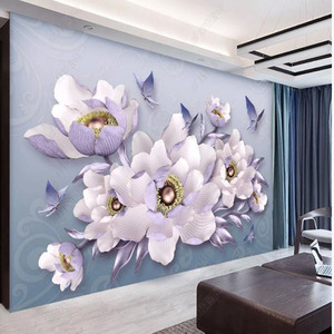 Hermoso piso papel 3d etiqueta rosa Flor de pared papel pintado mural casa assesories de 60x96inches - Product Image 3