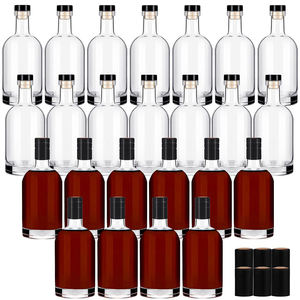 Botol Kaca Bulat Nordik dengan Segel Gabus Cetak Sablon Kapasitas 500ml untuk Vodka, Anggur, Minuman Keras, Tequila, Brandy, Minuman Energi - Product Image 4