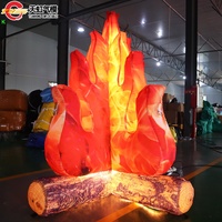 Livraison gratuite 3m-10ft haut gonflable feu de camp feu de camp modèle feu flamme ballon avec éclairage pour la décoration de la publicité extérieure