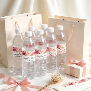Custom Printed Water Bottle Wrap Labels, Vinyl Labels <b>Stickers</b> for Wedding for Bridal Shower & Engagement Party Favor - Product Image 1
