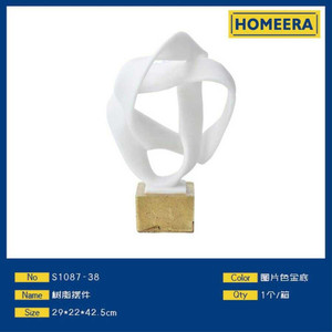 Elegante scultura in resina con Base in oro 29x22x425cm Design Art Deco di lusso per l'arredamento moderno della casa per il soggiorno in ferro ottone - Product Image 1