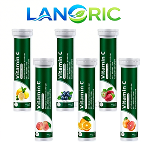 Tableta Efervescente de <span class=keywords><strong>Vitamina</strong></span> <span class=keywords><strong>C</strong></span> Lanoric OEM, Sabor Naranja, 1000 mg, Extracto de <span class=keywords><strong>Amla</strong></span> + Zinc, Favorece una Piel Libre de Acné - Product Image 2