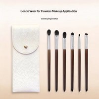 Ensemble de 6 pinceaux à maquillage pour les yeux en poils de chèvre, professionnels, naturels, XGF, pour estomper les fards à paupières, kit de pinceaux pour estomper les détails des yeux