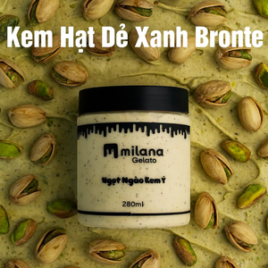 เจลาโต้ขายส่ง รสพิสตาชิโอ ขนาด 280 มล. ไอศกรีมในถัง วัตถุดิบพรีเมียม ผลิตจากโรงงานเวียดนาม คุณภาพอิตาลี บรรจุในถุงพร้อมใช้ - Product Image 1