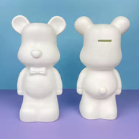 Nouveau Graffiti peint fluide noeud papillon ours blanc corps ornements bricolage à la main personnalisé lapin modèle pour la décoration de bureau