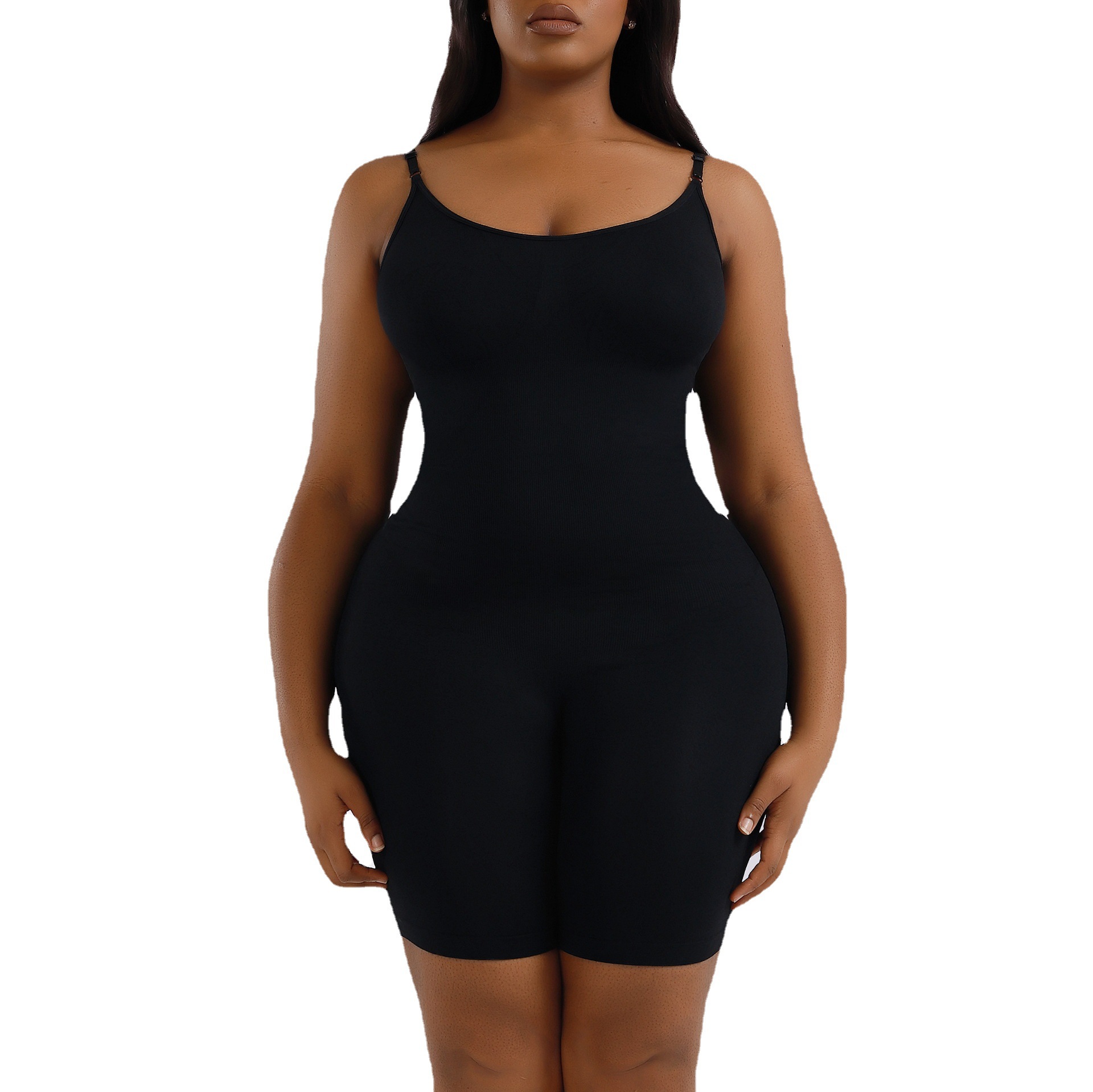 Women Shapewear Bodysuit Tummy Control Double Layer Thigh Slimmer Butt Lifter Overlap Crotch Seamless Full Body Shapewear