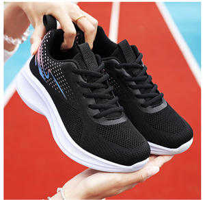 2025 <span class=keywords><strong>sneaker</strong></span> sportive da donna personalizzate eleganti scarpe da passeggio Casual quotidiane in tessuto traspirante materiale superiore da donna Stock - Product Image 3