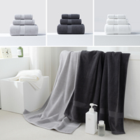 Ensemble de serviettes de bain 100% coton 70*140cm séchage rapide couleur unie usage domestique forte absorption d'eau