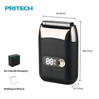 PRITECH Elektrischer Rasierer für Männer Folienrasierer mit LED-Anzeige 2 Geschwindigkeiten Kabelloser Oszillierender Rasierer USB Typ C 3W