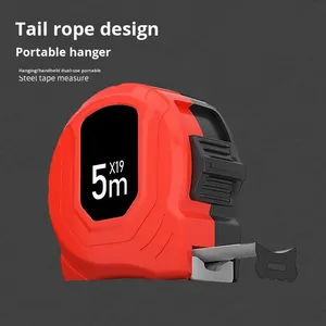 Ruban à mesurer télescopique en acier inoxydable de construction 5m outil de système de mesure métrique haute définition à retour automatique - Product Image 3