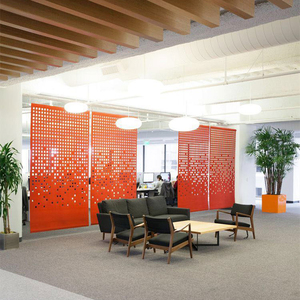 Paravent suspendu moderne et minimaliste insonorisant en feutre ajouré, cloison de <span class=keywords><strong>bureau</strong></span> décorative, séparateur d'espace - Product Image 2