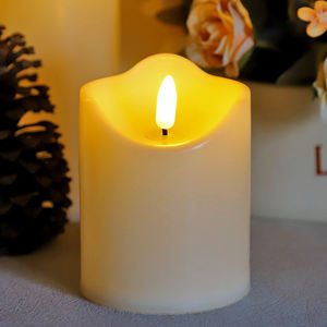 7.5*12.5cmスイングベージュ紫フレームレスLEDティーライトキャンドル10cm電子キャンドルハロウィーンパーティーデコレーション - Product Image 1