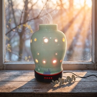 Mini humidificateur d'arôme en céramique diffuseur d'huile essentielle bouton hydratant électrique aromathérapie décor AU US Portable Rechargeable