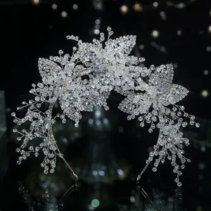 Genya kostüm aksesuarları kristal yumuşak kafa bandı kristal Tiara gelin başlığı düğün saç takı
