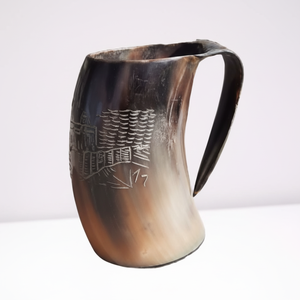 Meilleures arrivées Tasse en corne de buffle naturelle de qualité supérieure Tasse en corne à boire Viking de qualité supérieure polie sans fuite alimentaire - Product Image 1