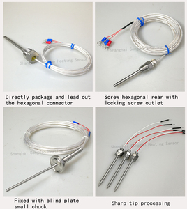 مستشعر حرارة بلاتيني <span class=keywords><strong>PT100</strong></span> مقاوم للماء من الفولاذ المقاوم للصدأ مع مسبار حراري من النوع K قابل للتخصيص - Product Image 3