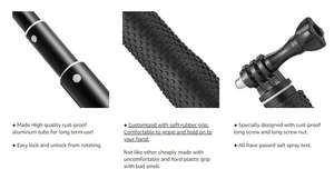 Bâton de Selfie portable extensible en alliage d'aluminium 94cm, perche télescopique pour GoPro Hero <span class=keywords><strong>9</strong></span> 8 7 6 5 4 3 OSMO Action Xiaoyi <span class=keywords><strong>Eken</strong></span> - Product Image 5