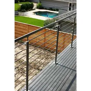 Eksterior balkon pipa baja tahan karat batang pagar bar langkan 316 pegangan tangga pagar teras