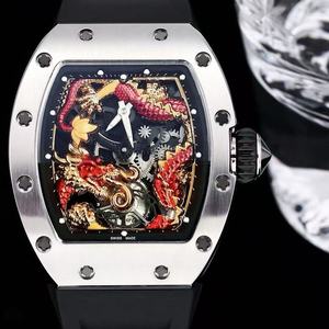 Montre mécanique de haute qualité avec mouvement automatique étanche, couleur noire et nouveau design de dragon sculpté - Product Image 4