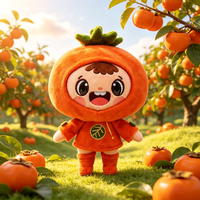 Aangepaste schattige persimmon fruitfiguur katoenen pluche speelgoed milieuvriendelijk zacht knuffel cartoon pop OEM ODM lage minimale bestelhoeveelheid groothandel cadeau