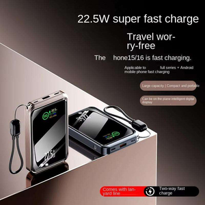 Power Bank all'ingrosso PD22.5W a ricarica rapida 10000/20000mAh con schermo TFT a colori e cavo integrato, <span class=keywords><strong>caricabatterie</strong></span> portatile per uso quotidiano all'aperto - Product Image 3