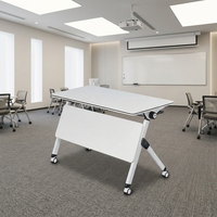 Meubles de formation de bureau, table pliante portable avec roulettes réglables, bureau pliable pour réunion, ordinateur portable, personnalisation