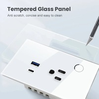 Enchufes de Pared Inteligentes USB Tipo-C con Control Remoto, Automatización del Hogar, Interruptores Universales de 2 Tomas, Red Zigbee, IP66, Vidrio Templado
