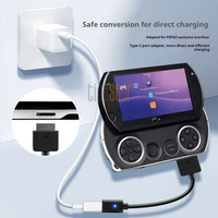 Câble de charge Tideseer Type-C femelle vers PSPGO - Matériau PVC, design pratique, noir, 10 cm