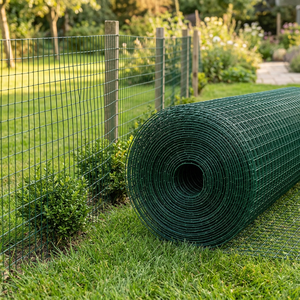 <span class=keywords><strong>Grillage</strong></span> soudé à mailles carrées enduit de PVC pour volières, poulaillers, enclos extérieurs et fermes avicoles - Product Image 1
