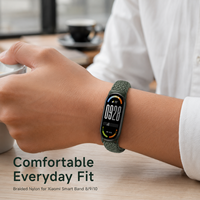 Bracelet en nylon tressé pour Xiaomi Smart Band 8 9 10, sangle de remplacement réglable avec fermoir magnétique coulissant pour le sport ou l'usage quotidien