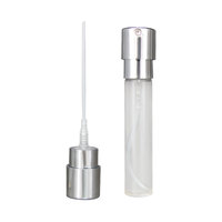 Flacon pulvérisateur de parfum cylindrique en verre dépoli, vide, rechargeable, atomiseur à fine brume, pompe dorée, sérigraphie, 5ml/10ml, pour application par immersion