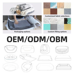 Diseño de rayas gruesas Cama redonda para perros PP Algodón Moda Negro Gris Colchón para perros Cama con diseño de cremallera Cubierta extraíble - Product Image 5