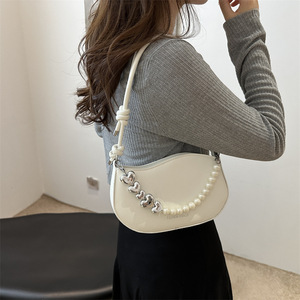 Bolso de Mano Moderno 2025 con Perlas, de un Solo Hombro, Estilo Simple para Mujer - Product Image 4