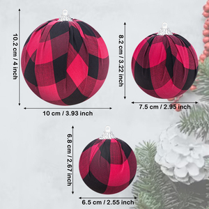 Adornos Navideños Hechos a Mano con Sublimación, Tela a Cuadros Roja y Negra de 10 cm + Espuma, Decoraciones para Fiestas de Halloween y Estilo Rústico, <span class=keywords><strong>Mubai</strong></span> - Product Image 3