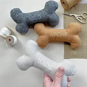 Durable Wool Felt Puppy Teething Toys Fabric Bone Shaped Dog Chew Toy Puppy Dog Toys Pets Gifts