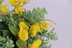Panier <span class=keywords><strong>de</strong></span> fleurs artificielles en gros, orchidée jaune 3D suspendue, pot en plastique, feuilles vertes, longue durée <span class=keywords><strong>de</strong></span> vie, pour remise <span class=keywords><strong>de</strong></span> diplôme, mariage, jardin - Product Image 5