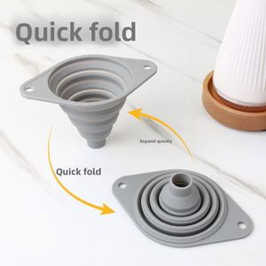 Food Grade <b>Silicone</b> Collapsible Funnel Portable Foldable Kitchen <b>Liquid</b> Transfer Mini Funnels Heat Resistant Cooking Gadgets - Product Image 2