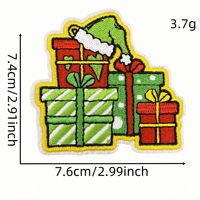 Patchs brodés thermocollants de Noël en gros, appliques sapin de Noël, nœud cadeau, cloche et slogan pour vêtements, sacs et décoration DIY