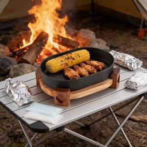 กระทะย่างสไตล์ชนบท สร้างสรรค์แบบพิเศษ สำหรับเสิร์ฟอาหาร ลายเส้นสไตล์เกาหลี-ญี่ปุ่น ทำความสะอาดง่าย - Product Image 2