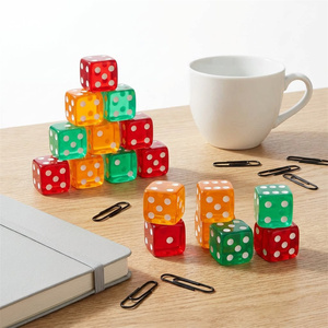 Dés carrés transparents de 16 mm à 6 faces colorées pour jeux de société, apprentissage des mathématiques en classe - Product Image 2