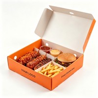 Boîte d'emballage biodégradable pour hamburger, boîte d'emballage alimentaire pour hot-dog, boîte en carton rectangulaire personnalisée pour frites avec sauce