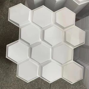 Modernes Design PVC Wasserdichte Sechseckige Tiefe Holzmaserung Dekorative PVC 3D-Wandpaneele für TV-Hintergrundwand Schlafzimmer - Product Image 3